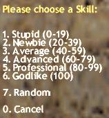 Choose a skill from menu